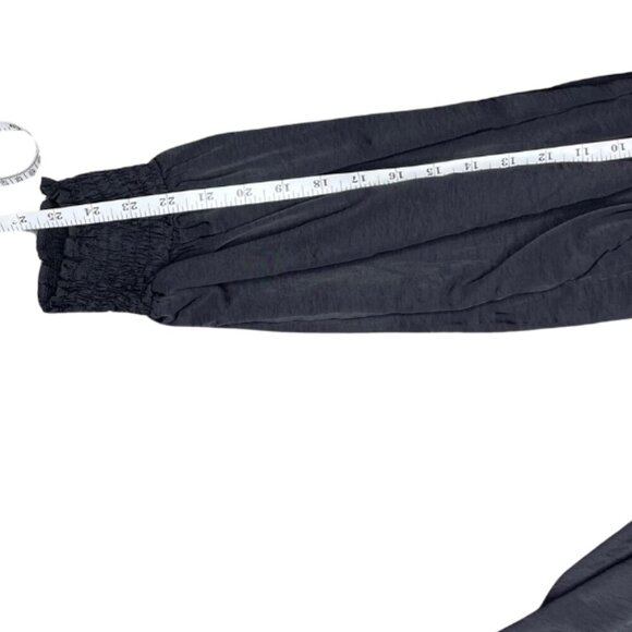 SHEIN Black Shiny High Neck Button Pleated Balloon Ruched Sleeve Dress Zip XL - Picture 7 of 9